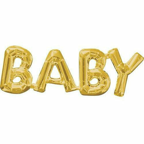 Burton and Burton BALLOONS 612 Gold Baby Air-Filled Jumbo 25&quot; Mylar Balloon