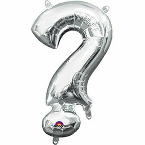 Burton and Burton BALLOONS 747 Silver Question Mark Air-Filled 16&quot; Mylar Balloon