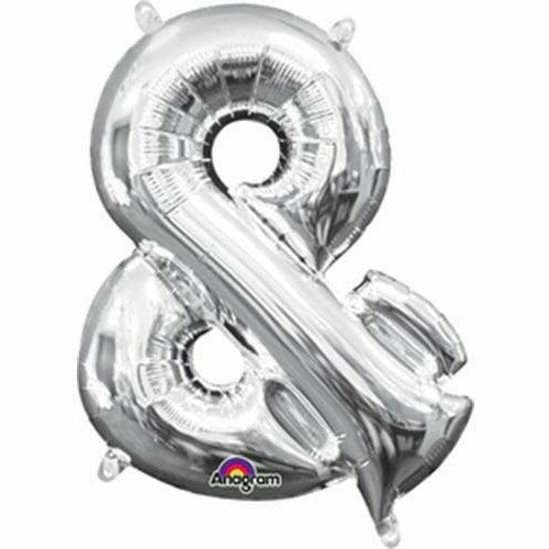 Burton and Burton BALLOONS 750 Silver Ampersand Air-Filled 16" Mylar Balloon