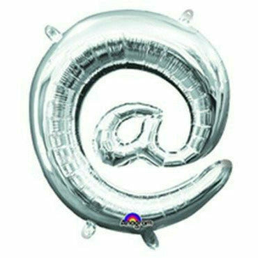 Burton and Burton BALLOONS 750 Silver At Sign Air-Filled 16&quot; Mylar Balloon