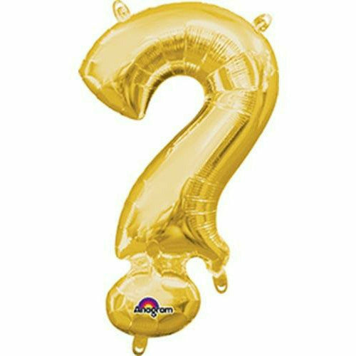 Burton and Burton BALLOONS 777 Gold Question Mark Air-Filled 16&quot; Mylar Balloon