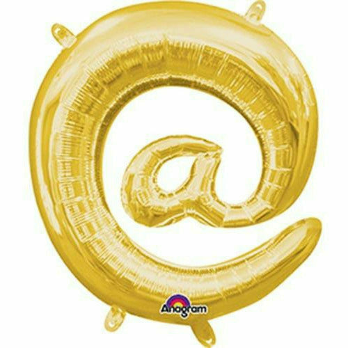 Burton and Burton BALLOONS 780 Gold At Sign Air-Filled 16&quot; Mylar Balloon