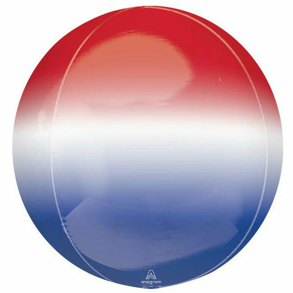 Burton and Burton BALLOONS 79 16&quot; RED, WHITE BLUE OMBRE ORBZ FOIL BALLOON