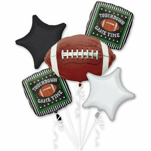 Burton and Burton BALLOONS 918 Game Time Football Balloon Bouquet 5PC