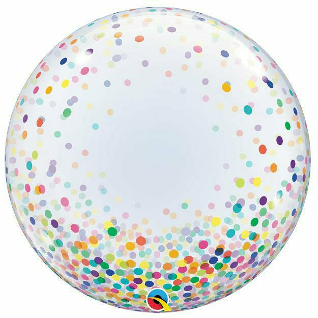 Burton and Burton BALLOONS 947 Colorful Confetti dots Deco Bubble Jumbo 24&quot; Mylar Balloon