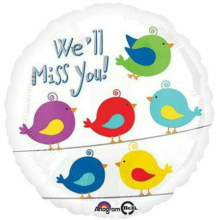 Burton and Burton BALLOONS A001 17&quot; Birds We&#39;ll Miss You Foil