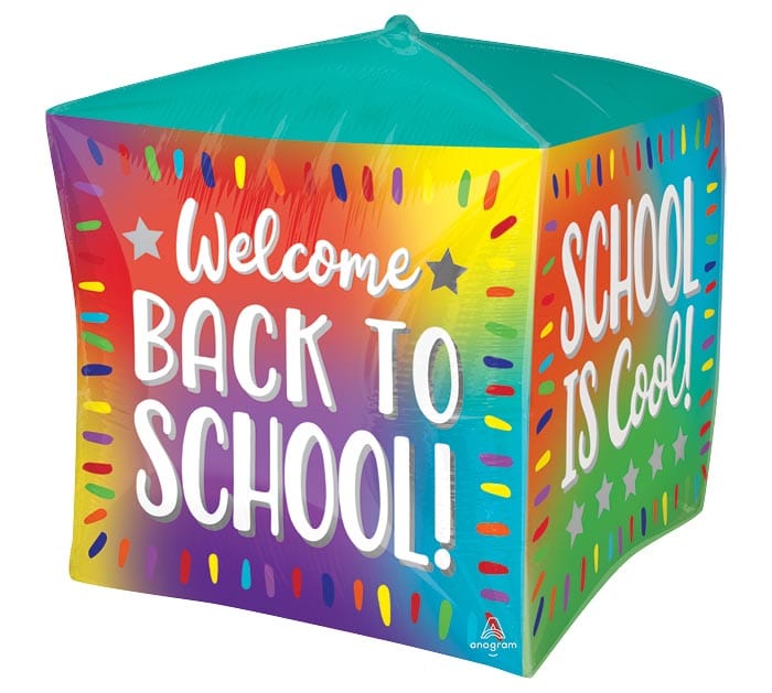 Burton and Burton BALLOONS A010 15" BACK TO SCHOOL CUBEZ BALLOON