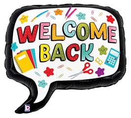 Burton and Burton BALLOONS A010 28&quot; WELCOME BACK SPEECH BUBBLE SHAPE FOIL BALLOON