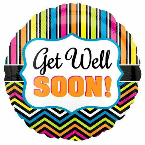 Burton and Burton BALLOONS A012 17" Chevron Get Well Soon Foil