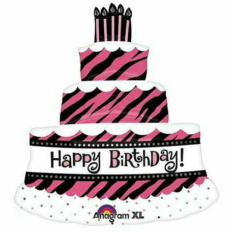 Burton and Burton BALLOONS B009 Oh So Fabulous Cake Happy Birthday 32&quot; Mylar Balloon