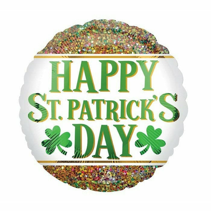 Burton and Burton BALLOONS C009 17" ST PATRICK'S DAY ROUND GLITTER BALLOON