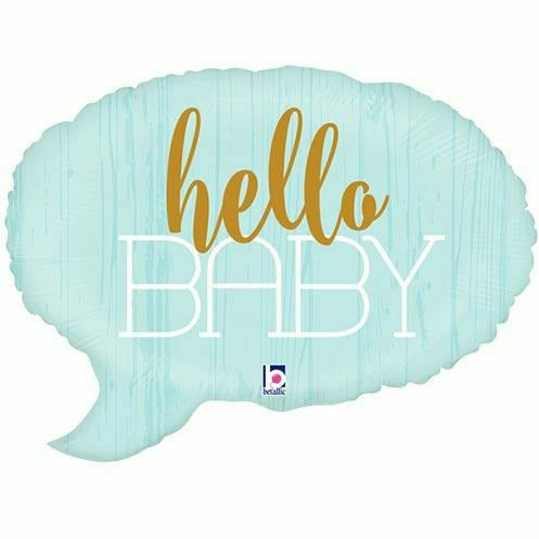 Burton and Burton BALLOONS D001 24&quot; Hello Baby Blue Jumbo Foil