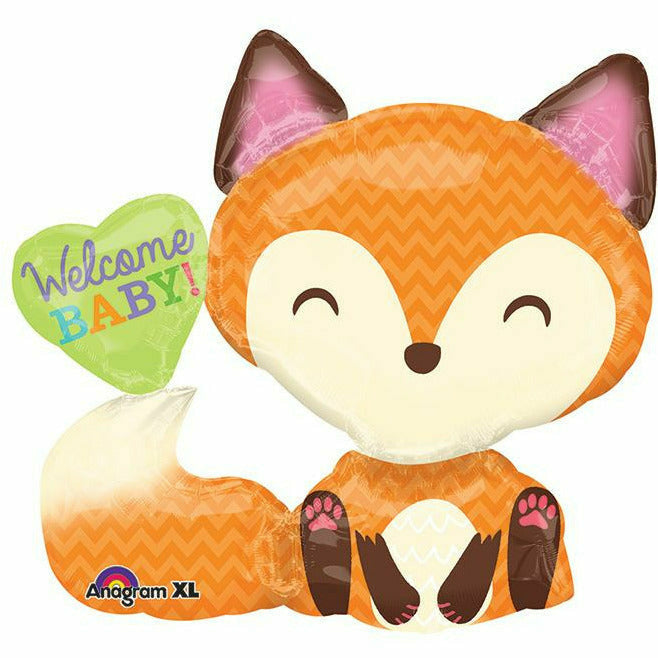 Burton and Burton BALLOONS D001 28&quot;  Welcome Baby Fox Jumbo Foil