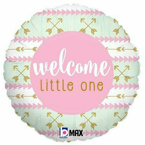 Burton and Burton BALLOONS D002 Pink Welcome Little One 18&quot; Mylar Balloon