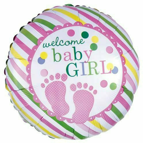 Burton and Burton BALLOONS D003 Pink Welcome Baby Girl 17&quot; Mylar Balloon