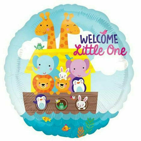 Burton and Burton BALLOONS D004 Noah&#39;s Ark Welcome Little One 17&quot; Mylar Balloon