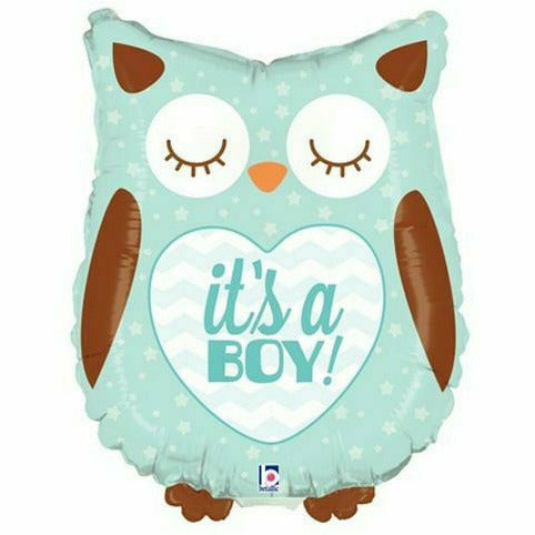 Burton and Burton BALLOONS D004 Owl It's a Boy Jumbo 26" Mylar Balloon