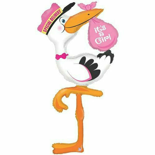 Burton and Burton BALLOONS D004 Stork It's a Girl Jumbo 60" Mylar Balloon