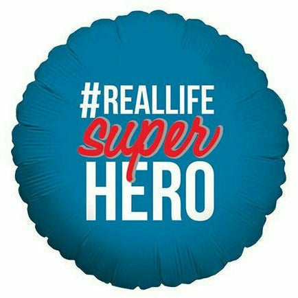 Burton and Burton BALLOONS D006 - Reallife Super Hero Blue 17" Mylar Balloon