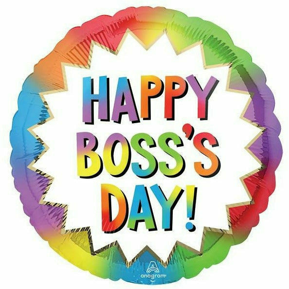 Burton and Burton Balloons D007 17&quot; COLORFUL BOSS&#39;S DAY BURST