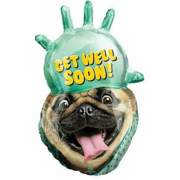 Burton and Burton BALLOONS D008 32&quot;PKG GWS AVANTI GET WELL PUG