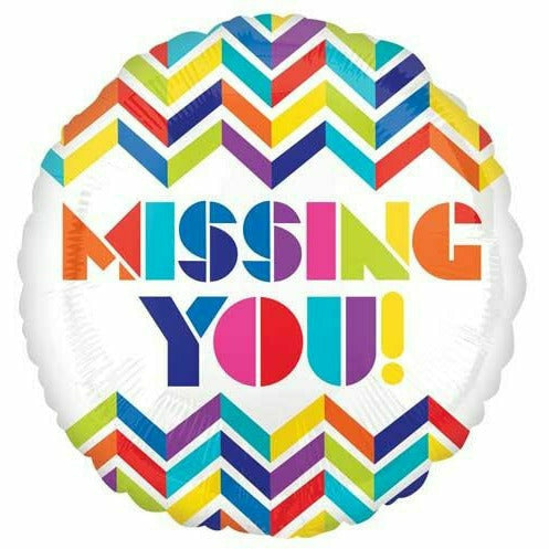 Burton and Burton BALLOONS D008 Rainbow Missing You 18" Mylar Balloon