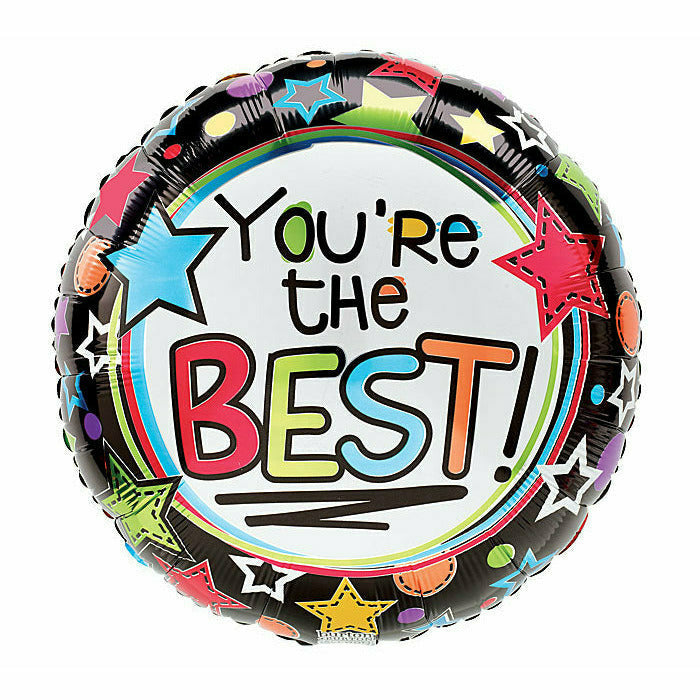 Burton and Burton BALLOONS D010 18&quot; You&#39;re The Best! Stars Balloon