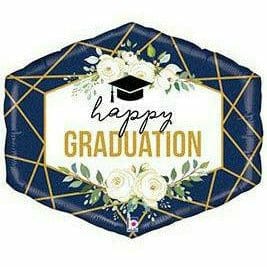 Burton and Burton BALLOONS E0018 30&quot; Navy Graduation Foil