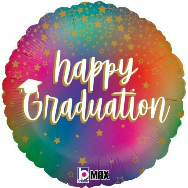 Burton and Burton BALLOONS E017 18&quot; Colorful Grad Mylar