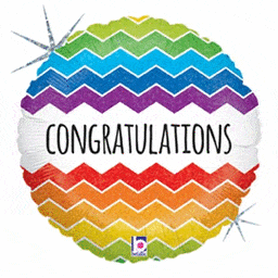 Burton and Burton BALLOONS E019 18" Chevron Congrats Graduation Mylar