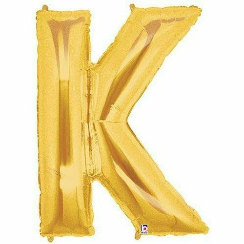 Burton and Burton BALLOONS F002 Gold Letter K Jumbo 40&quot; Mylar Balloon