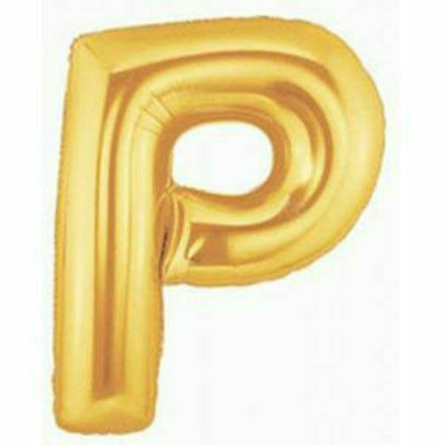 Burton and Burton BALLOONS F002 Gold Letter P Jumbo 40&quot; Mylar Balloon