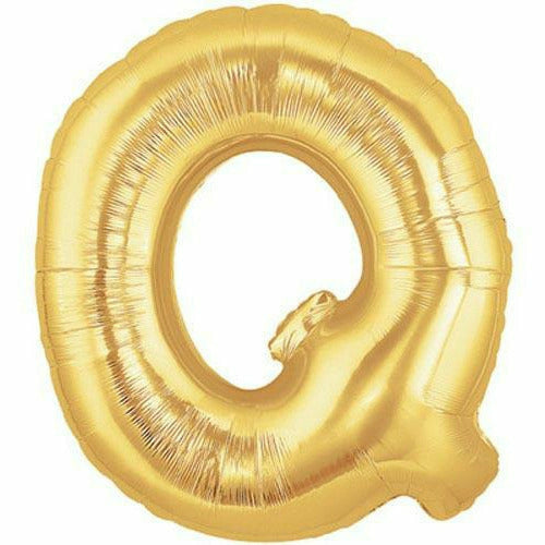 Burton and Burton BALLOONS F002 Gold Letter Q Jumbo 40" Mylar Balloon