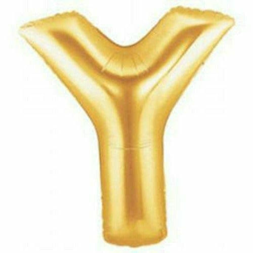 Burton and Burton BALLOONS F002 Gold Letter Y Jumbo 40" Mylar Balloons