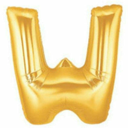 Burton and Burton BALLOONS F003 Gold Letter W Jumbo 40&quot; Mylar Balloon