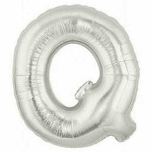 Burton and Burton BALLOONS F003 Silver Letter Q Jumbo 40&quot; Mylar Balloon