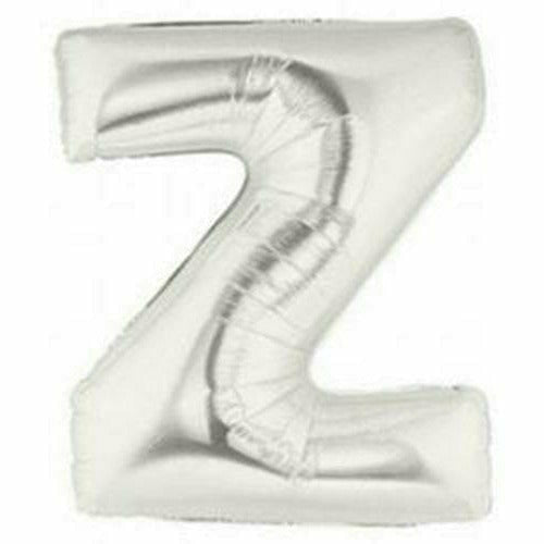 Burton and Burton BALLOONS F003 Silver Letter Z Jumbo 40&quot; Mylar Balloon