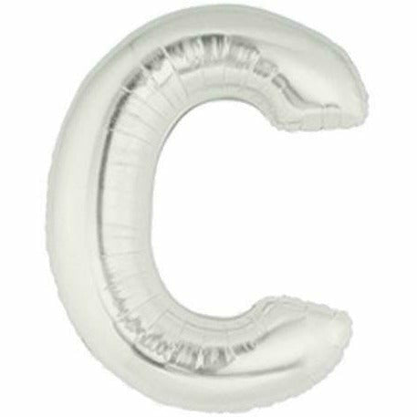 Burton and Burton BALLOONS F004 Silver Letter C Jumbo 40&quot; Mylar Balloon