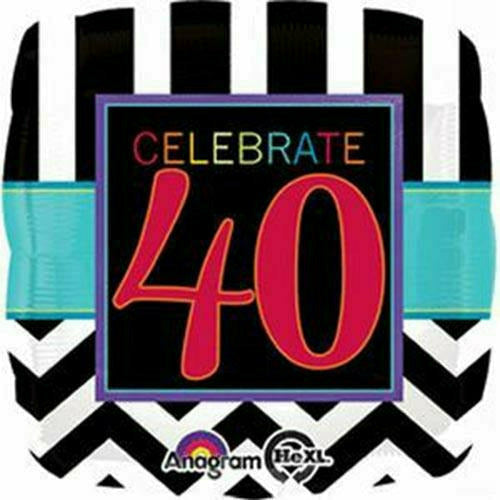 Burton and Burton BALLOONS F006Celebrate 40 Birthday 17&quot; Mylar Balloon