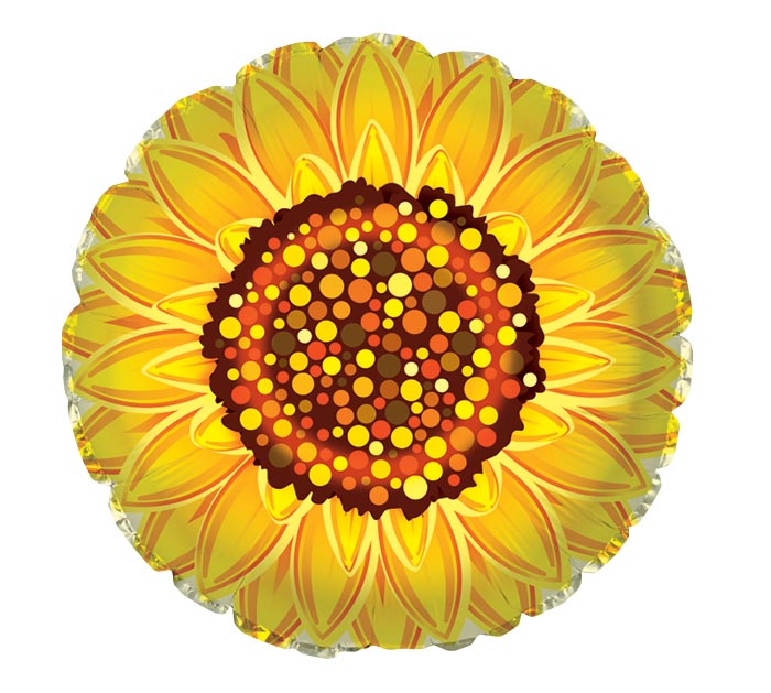 Burton and Burton BALLOONS G008 17&quot; GRAPHIC SUNFLOWER BALLOON