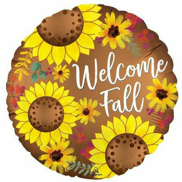 Burton and Burton Balloons G008 18&quot; WELCOME FALL SUNFLOWER BALLOON