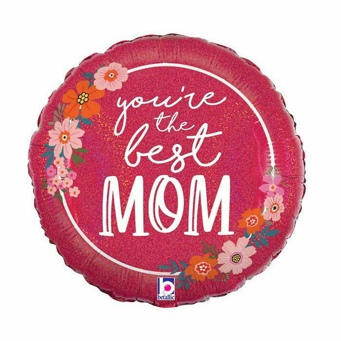 Burton and Burton BALLOONS G011 18" FLORAL BEST MOM