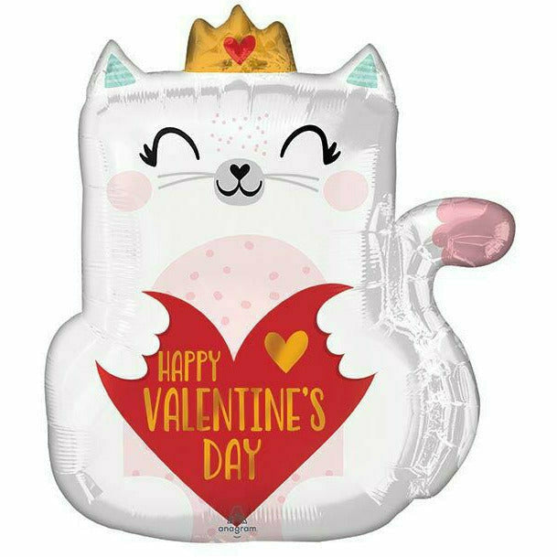 Burton and Burton BALLOONS J12 18" PURRFECT VALENTINE KITTY JR SHAPE