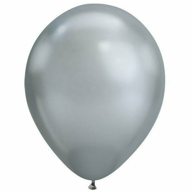 Burton and Burton BALLOONS Silver Chrome Chrome Latex Balloon 100ct, 11&quot;