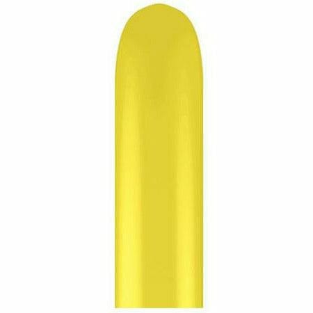 Burton and Burton BALLOONS Yellow 260Q 2&quot; x 60&quot; Latex Balloons