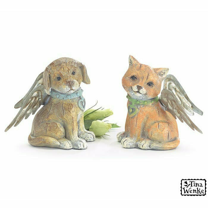 Burton and Burton BOUTIQUE Dog/Car Resin Angel Figurine