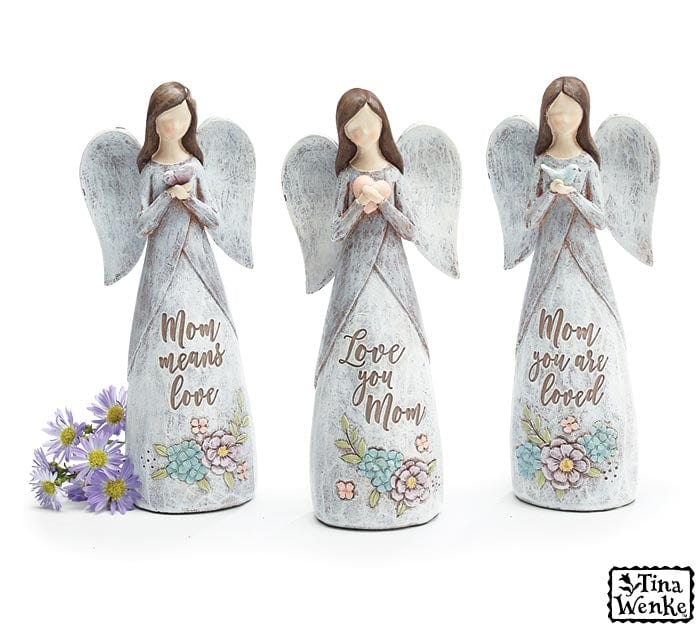 Burton and Burton DECORATIONS Mom Means Love MOM MESSAGE ANGEL FIGURINES