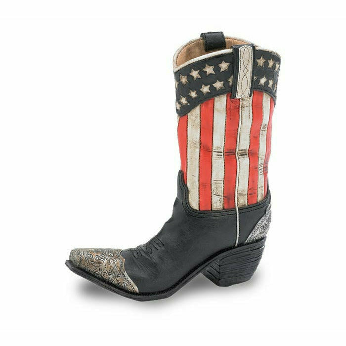 Burton and Burton DECORATIONS Patriotic Cowboy Boot Vase