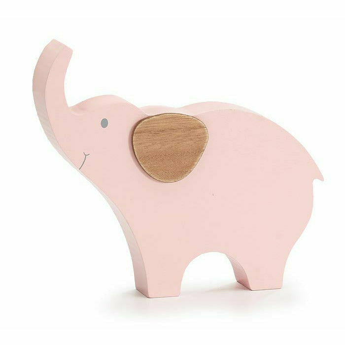 Burton and Burton DECORATIONS Pink Wooden Elephant Photo/Note Holder