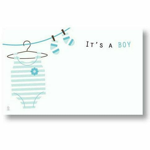 Burton and Burton GIFT WRAP Baby Blue Onesie It&#39;s a Boy Card